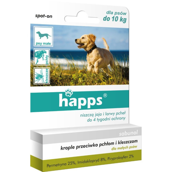 Happs krople przeciw pchłom i kleszczom dla małych psów